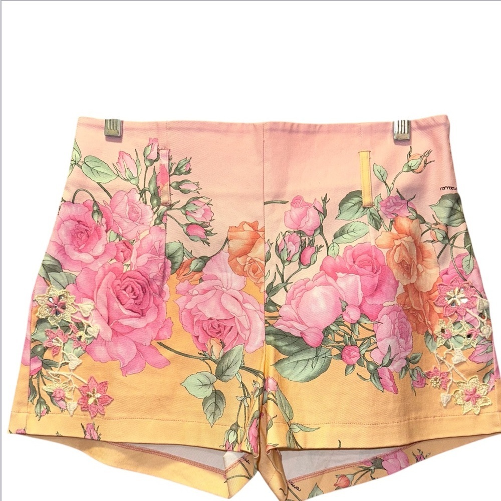 Raffaela D’Angelo Embroidered Floral Shorts